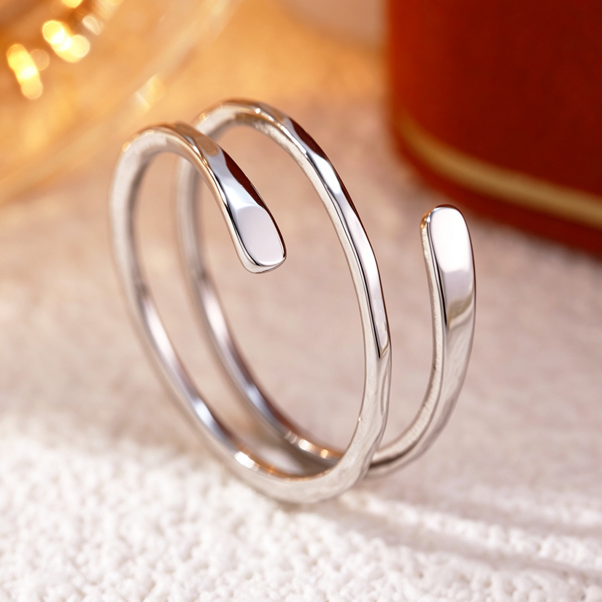 Adjustable Double-Layer Bling Hoop Ring